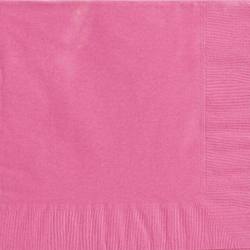 Bright Pink Paper Dinner Napkins, 7.5in, 40ct