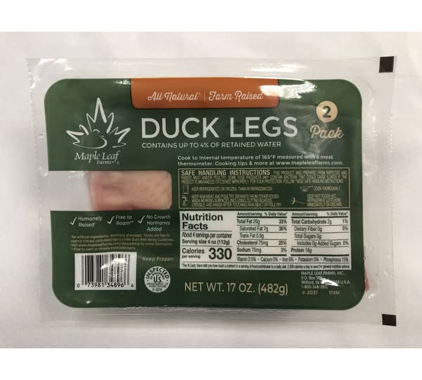 Maple Leaf Farms Duck Leg Confit (16 oz, 2 ct)