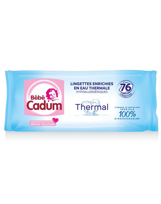 Cadum - Bébé lingettes eau thermale hypoallergéniques (76 pièces)