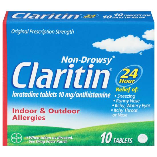 Claritin Indoor & Outdoor Allergies Antihistamine Tablets (10 ct)