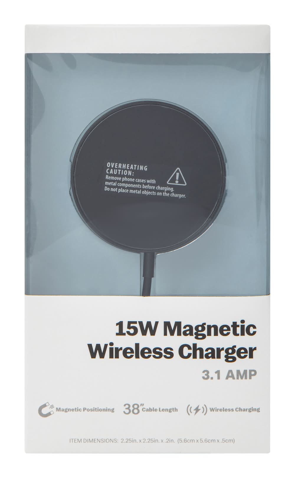 15W Magnetic Wireless Charger 38in Black
