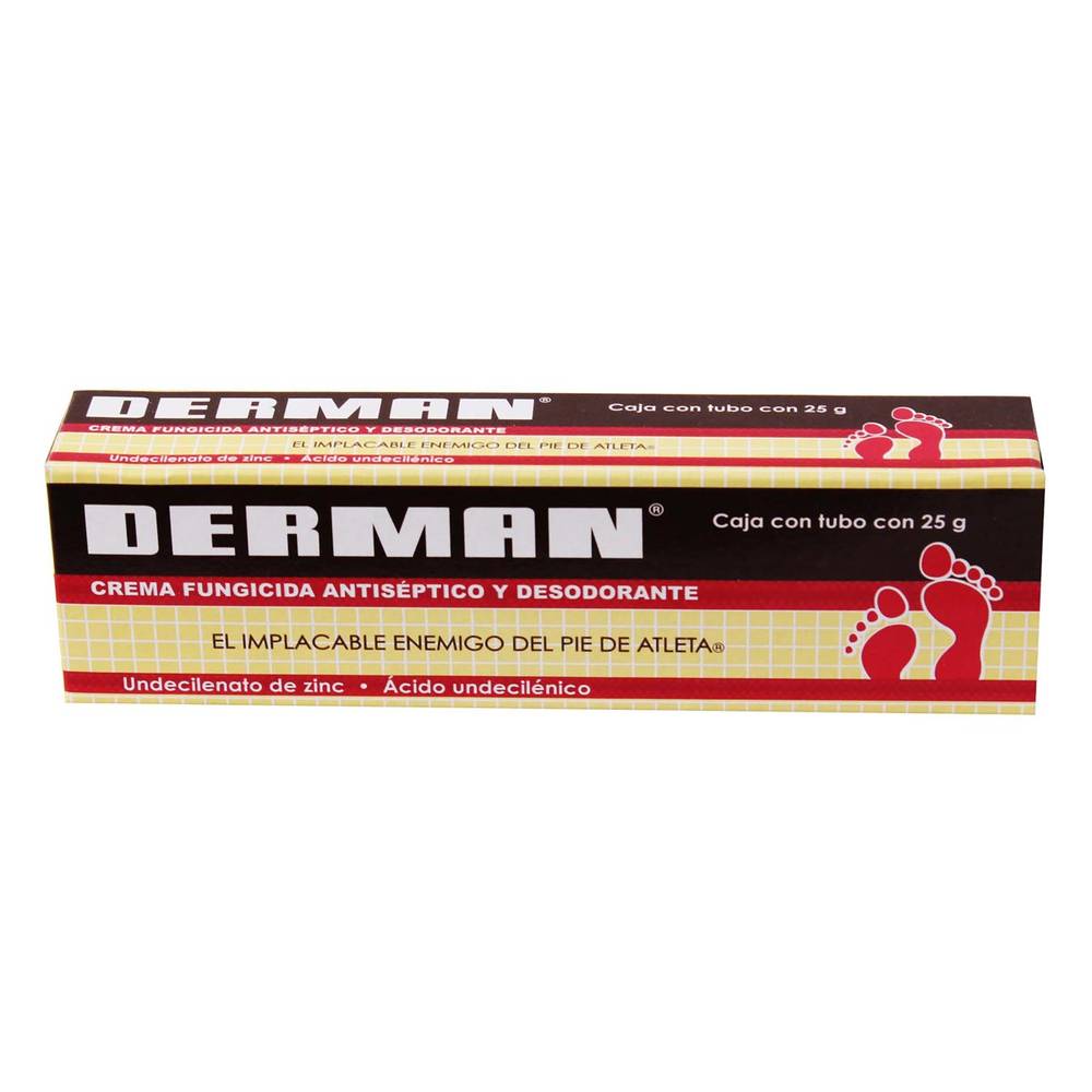 Derman · Crema para pies fungicida antiséptico y desodorante (25 g)