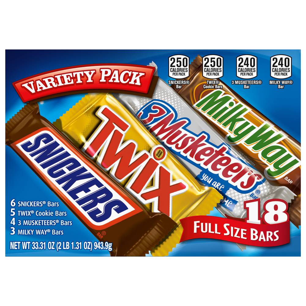 Mars Chocolate Candy Bars Variety pack (33.31 oz, 18 ct)