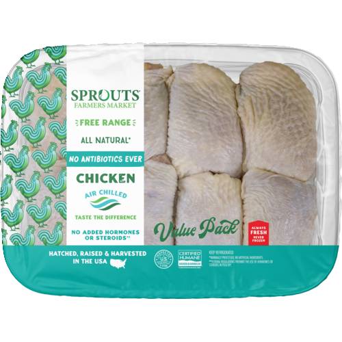Sprouts Bone In Chicken Thighs No Antibiotics Ever Value Pack (Avg. 3.2lb)