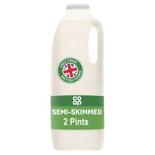 Co-op British Fresh Semi-Skimmed Milk 2 Pints 1.136L