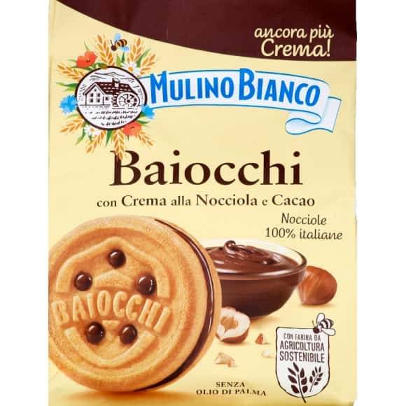 Mulino Bianco - Biscuits fourrés baiocchi, noisettes - cacao (260g)