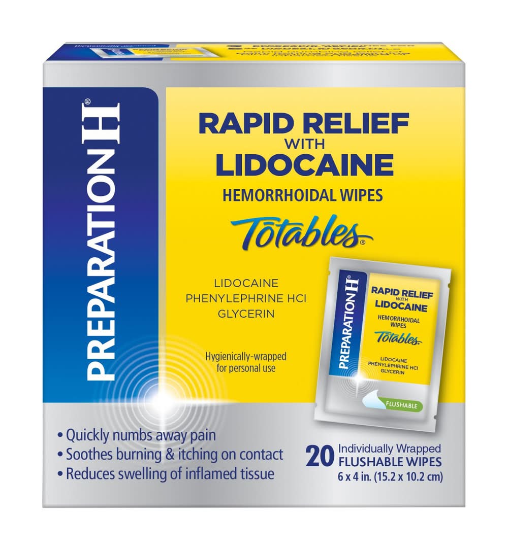 Preparation H Totables Rapid Relief With Lidocaine Hemorrhoidal Wipe (2.21 lbs)