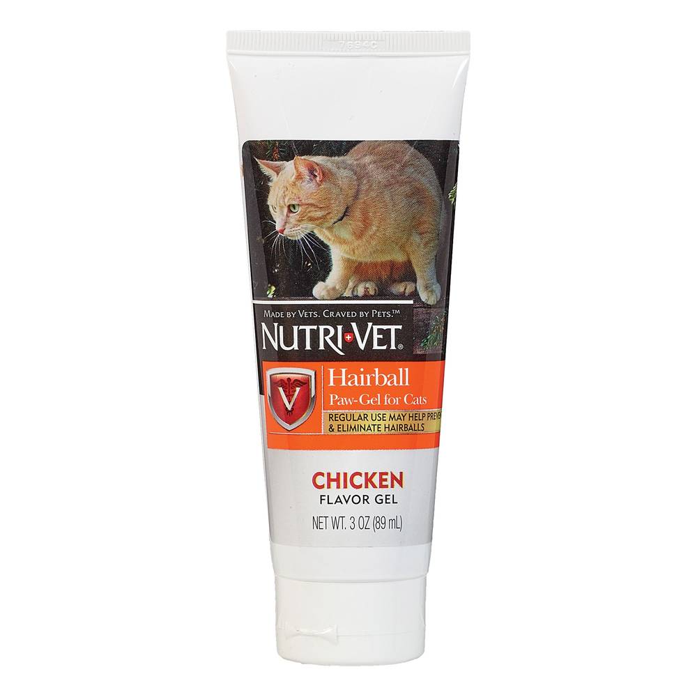 Nutri-Vet Hairball Paw Gel For Cats, Chicken, (89 ml)