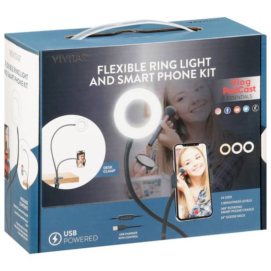 Vivitar Usb Powered Flexible Ring Light and Smart Phone Kit