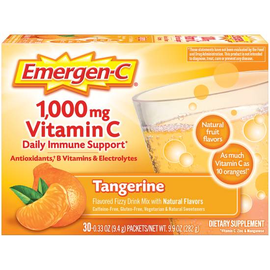 Emergen-C Vitamin C Tangerine Supplement Fizzy Drink Mix (30 ct)