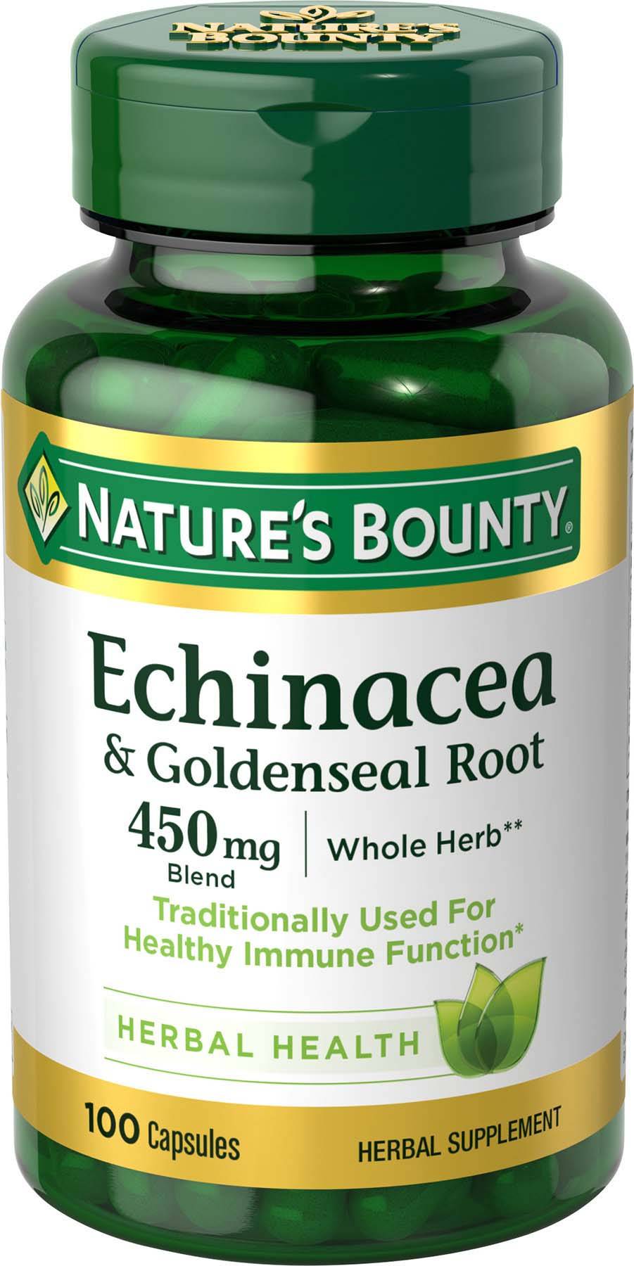 Nature's Bounty Echinacea and Goldenseal Plus Capsules, 100CT