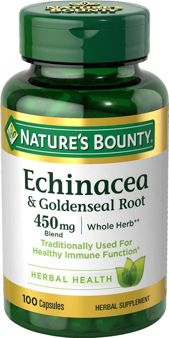 Nature's Bounty Echinacea and Goldenseal Plus Capsules, 100CT