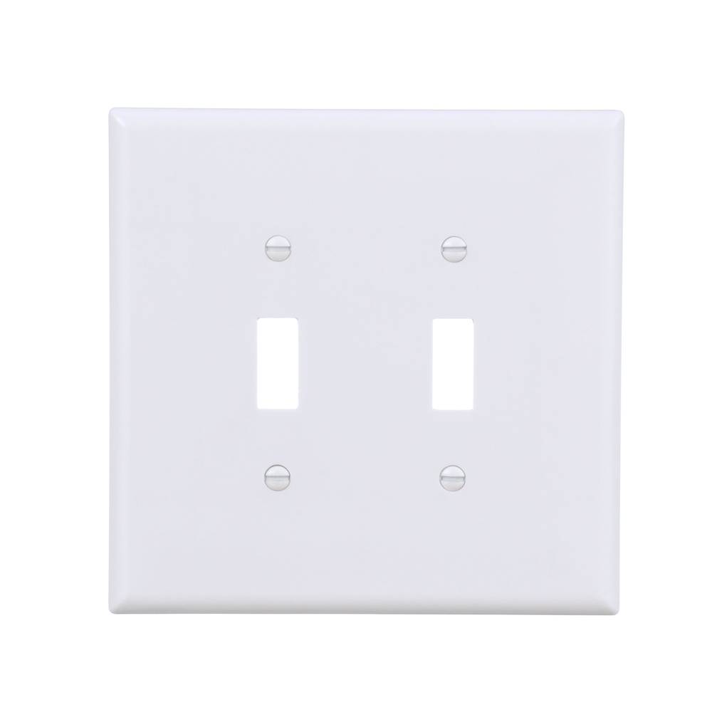 Eaton 2-Gang Jumbo Size White Thermoplastic Indoor Toggle Wall Plate | 2149W-F-LW