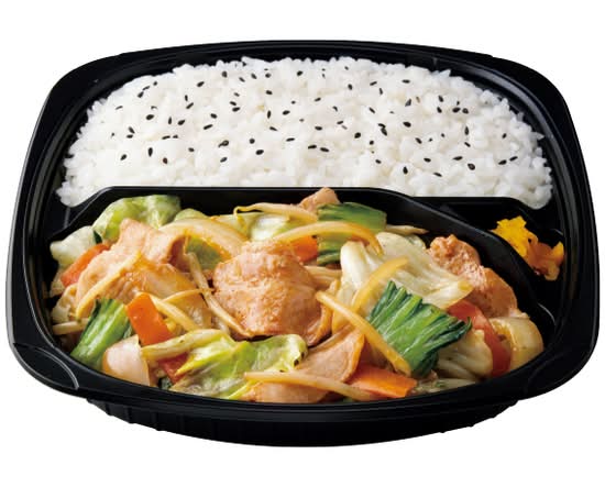 野菜炒め弁当 香味醤油だれ～１日に必要な野菜の2分の1使用～ Stir-fried vegetable bento savory soy sauce using half of daily required vegetables