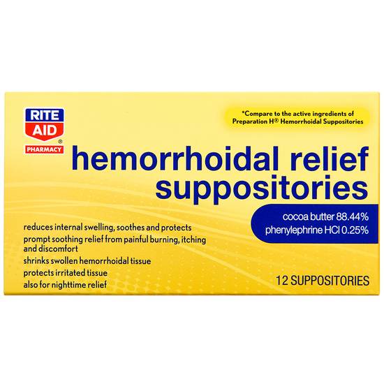 Rite Aid Hemorrhoidal Suppositories (12 ct)