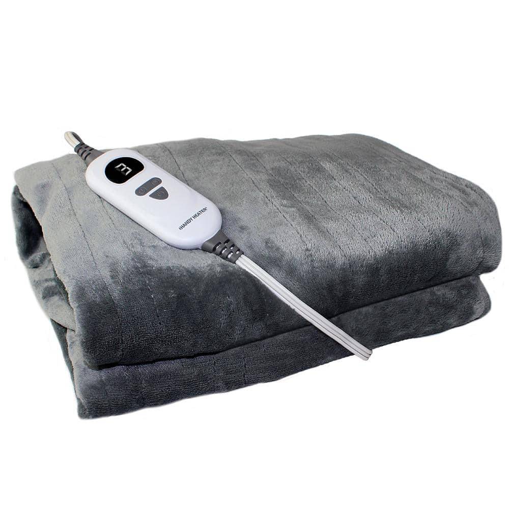 Handy Heater 50 In. X 60 In. Heated Blanket In Gray