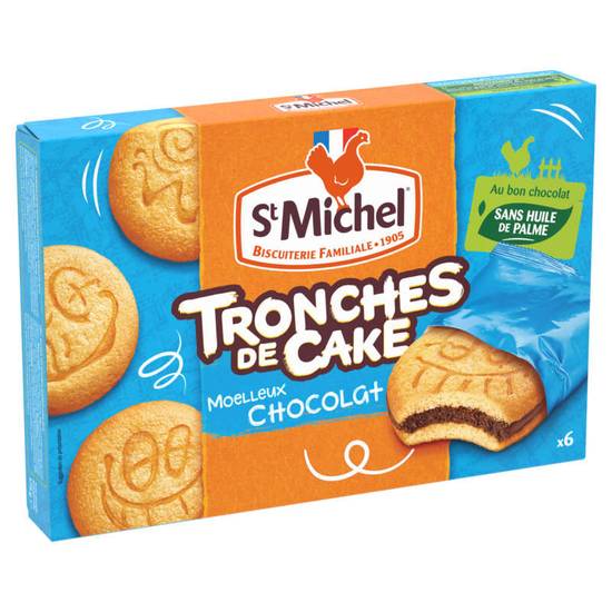 ST MICHEL - Tronches de cake - Biscuits moelleux fourrés - Gouter enfant - 175g
