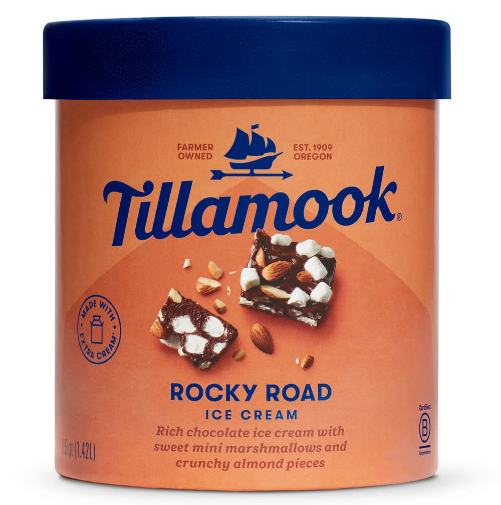 Tillamook Ice Cream, Rocky Road (48 fl oz)