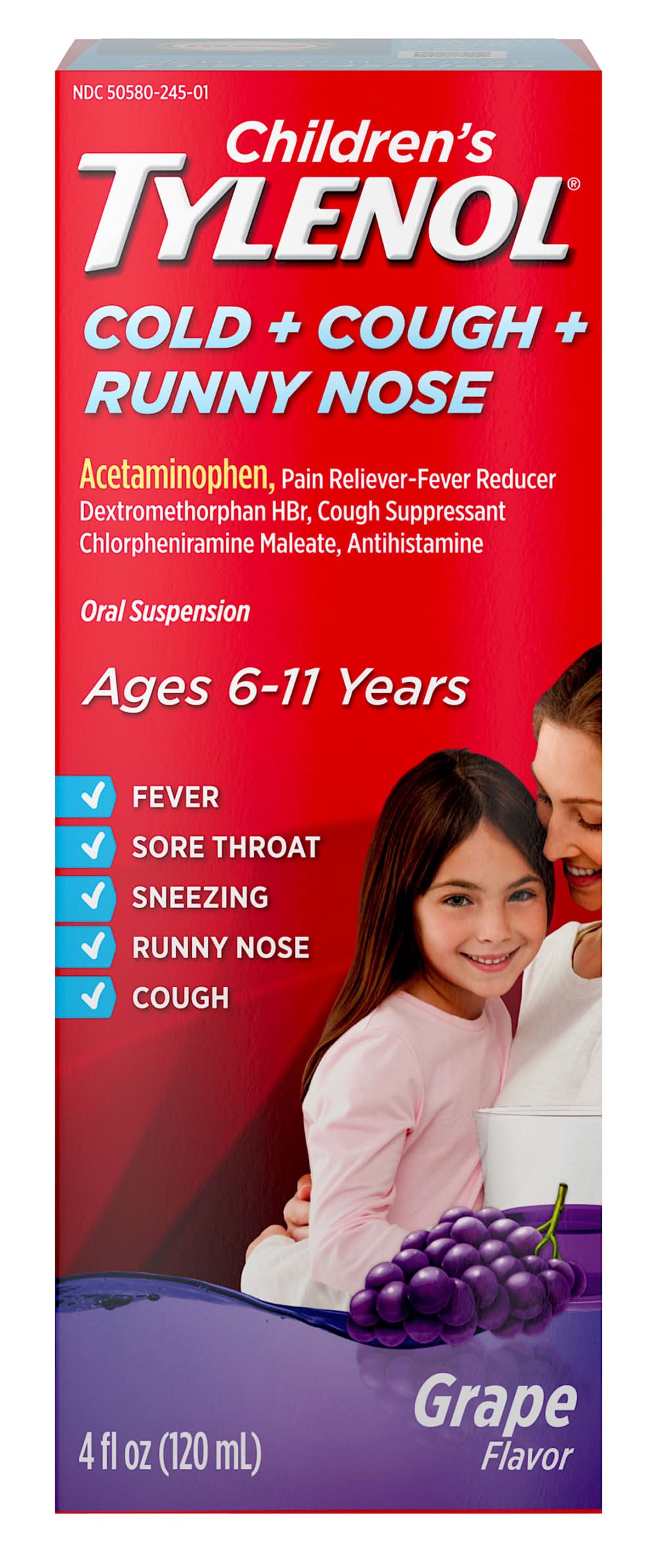 Tylenol Grape Flavor Cold Cough Runny Nose (4 fl oz)