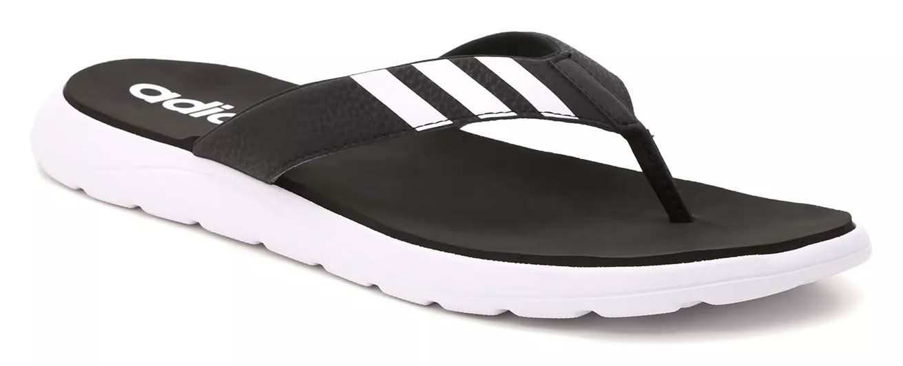 Adidas Comfort Flip Flop (Black/White Medium - 8)