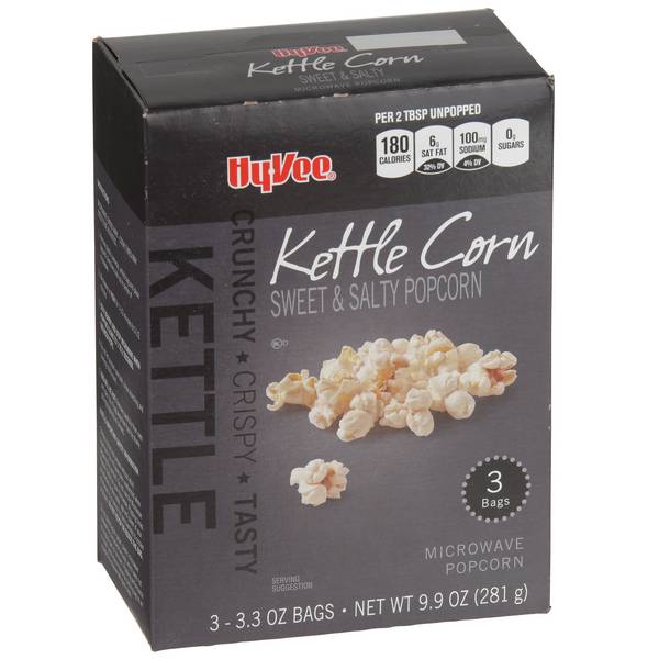 Hy-Vee Kettle Corn Microwave Popcorn (sweet-salty)