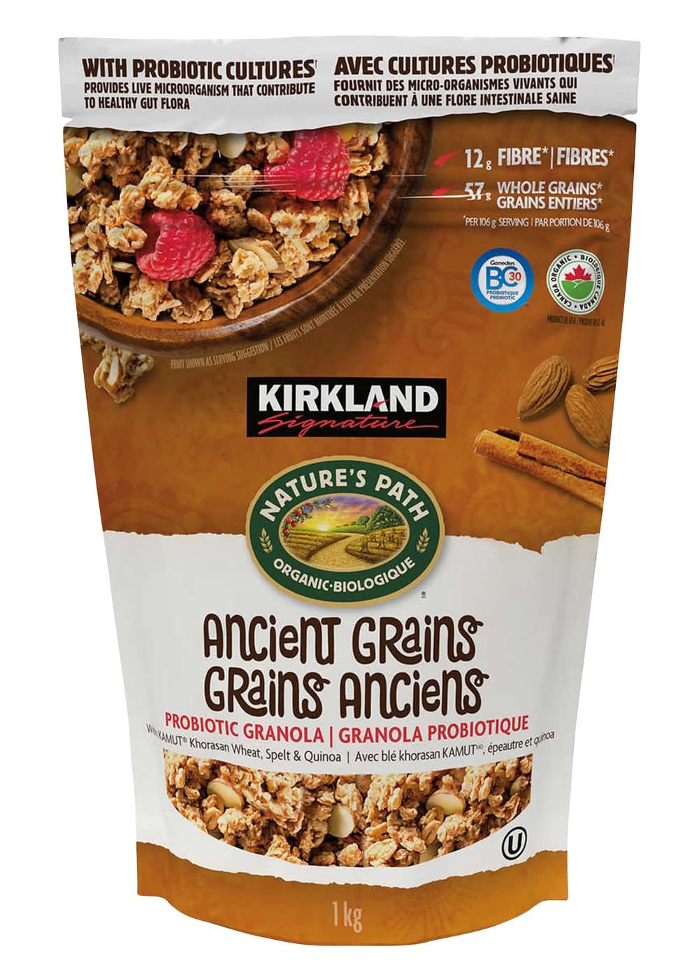 Kirkland Signature - Granola Biologique À Grains Anciens Avec Probiotique, 1 Kg / Kirkland Signature Organic Ancient Grains With Probiotic Granola, 1 Kg