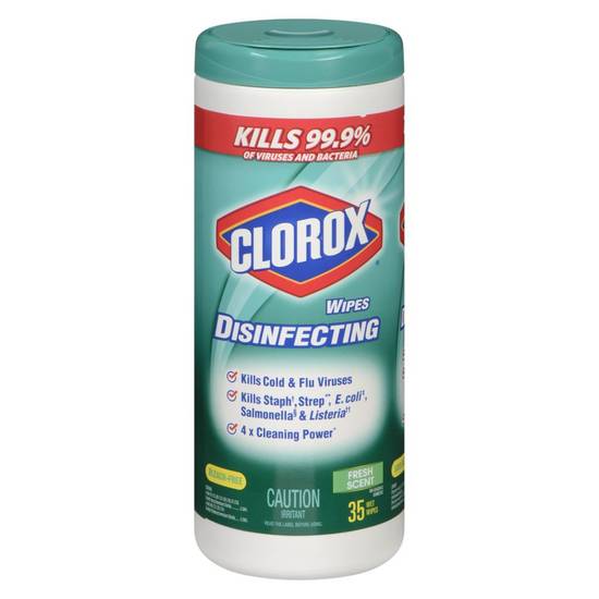 Clorox lingettes désinfectantes parfum frais (35unités) - disinfecting wipes fresh scent (35 units)