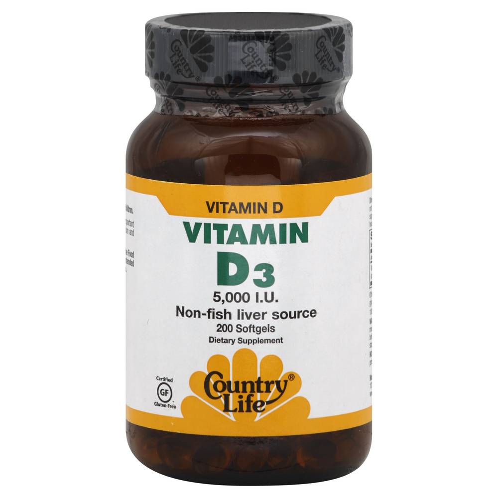 Country Life Vitamin D3 5000 Iu (200 ct)