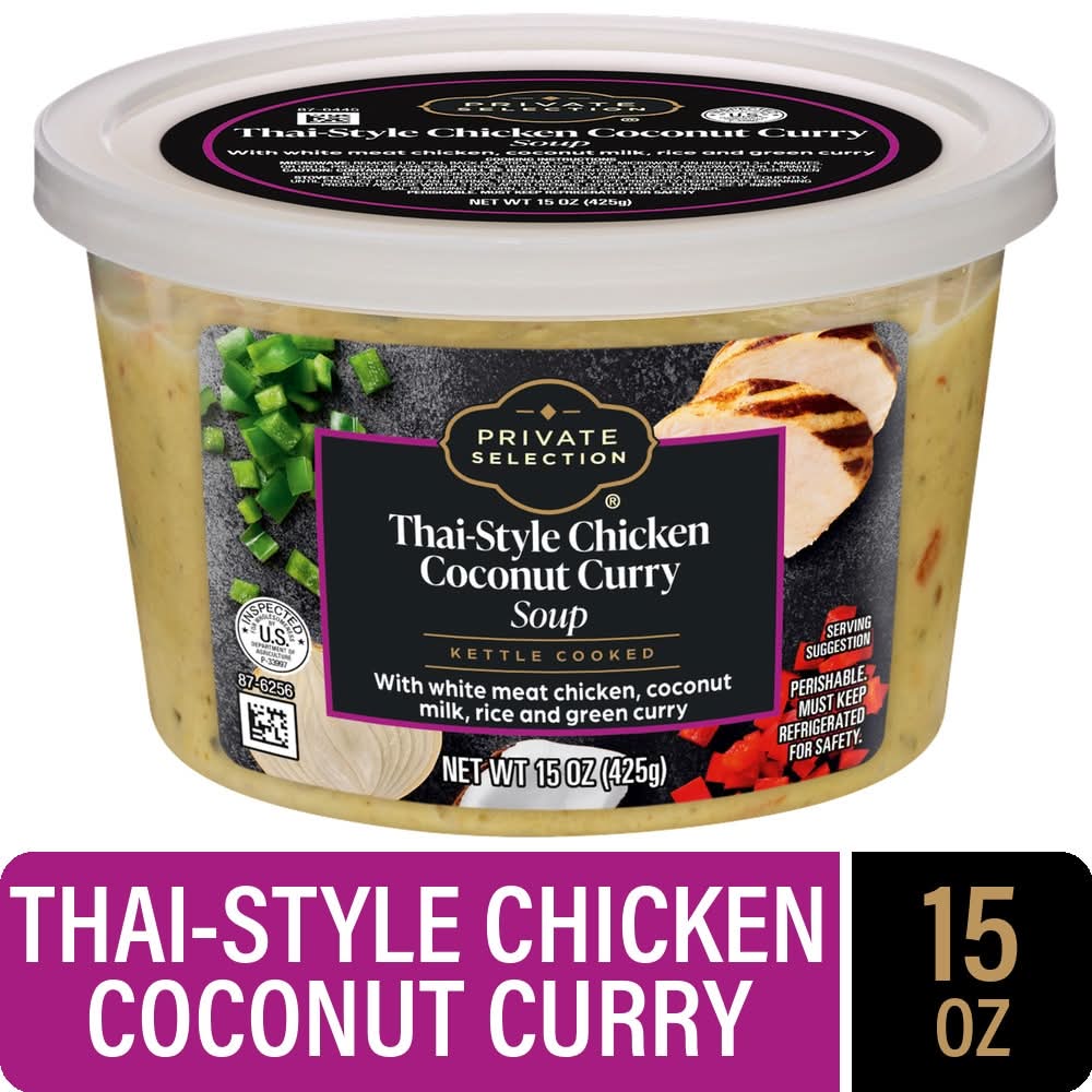 Private Selection Thai Style Kettle Cooked Chicken Coconut Curry Soup (15 oz)