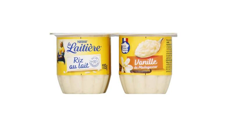 LA LAITIERE Riz au lait vanille Les 4 pots de 115g