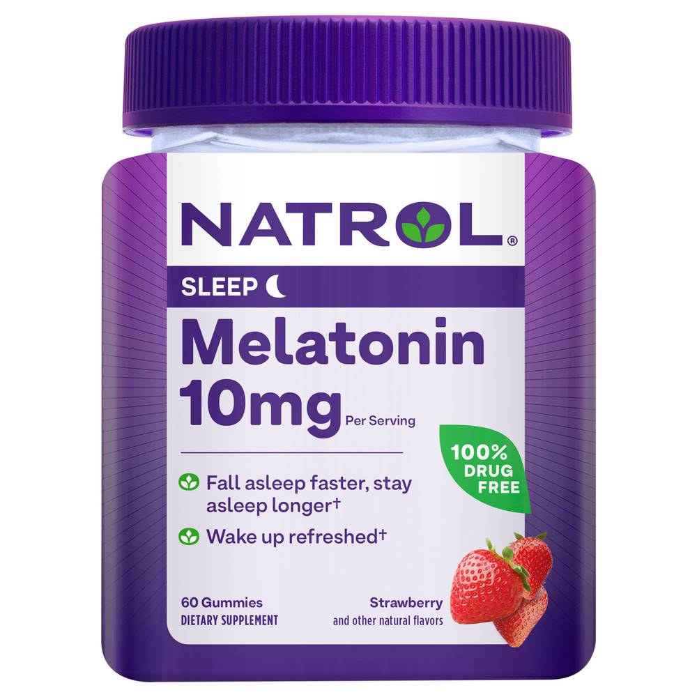 Natrol Melatonin Strawberry Sleep Gummies 10 mg