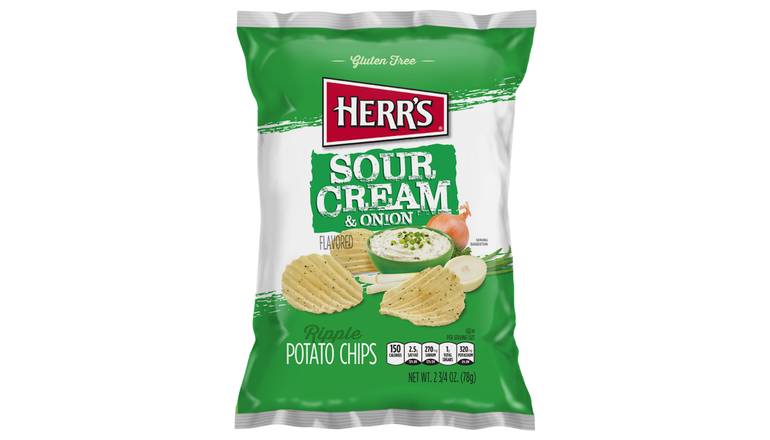 Herrs Sour Cream & Onion Ripple 2.75oz