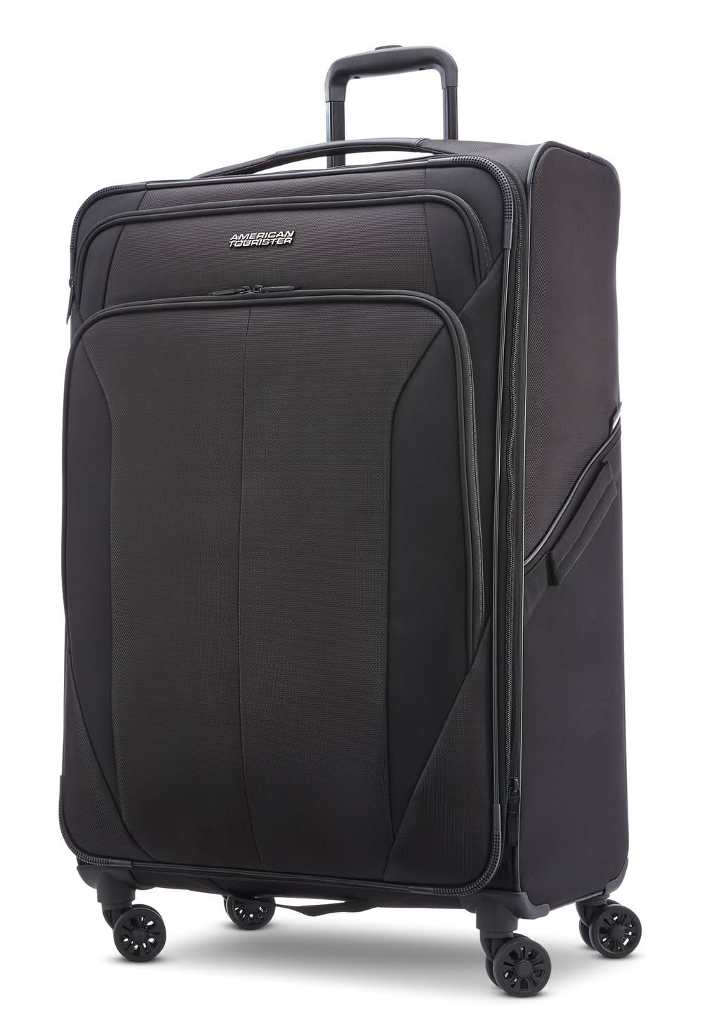 American Tourister Phenom Softside Checked Spinner Suitcase, L, Black
