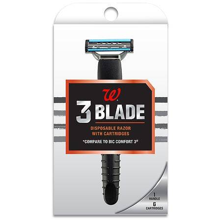 Walgreens Men's 3 Blade Disposable Razor with Cartridges - 1.0 ea