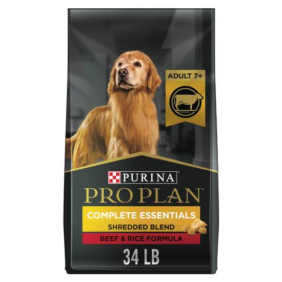 Purina Pro Plan Adult 7 Plus Complete Essentials Shredded Blend Dog Food (beef-rice)
