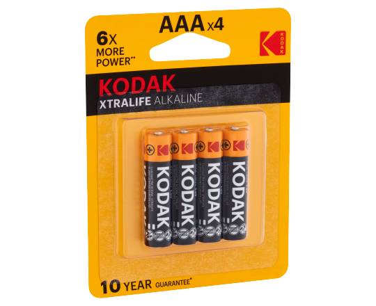 Kodak Xtralife Alkaline 1.5v Aaa Batteries (4 ct)