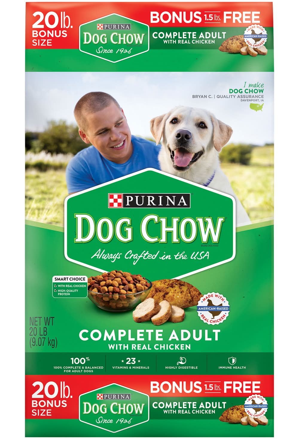 Purina Dog Chow Real Chicken Adult Dry Dog Food (20 lbs)