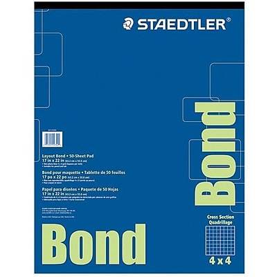 Staedtler Bond Paper 17" X 22" White With Blue Grid (50 ct)