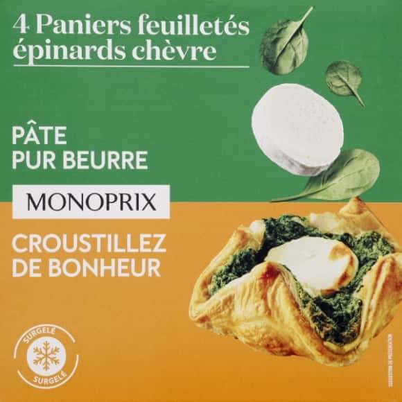 Monoprix Paniers Feuilletes Epinards Chevre La Boite De 400 G