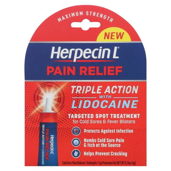 Herpecin-L Triple Action With Lidocaine Maximum Strength Pain Relief