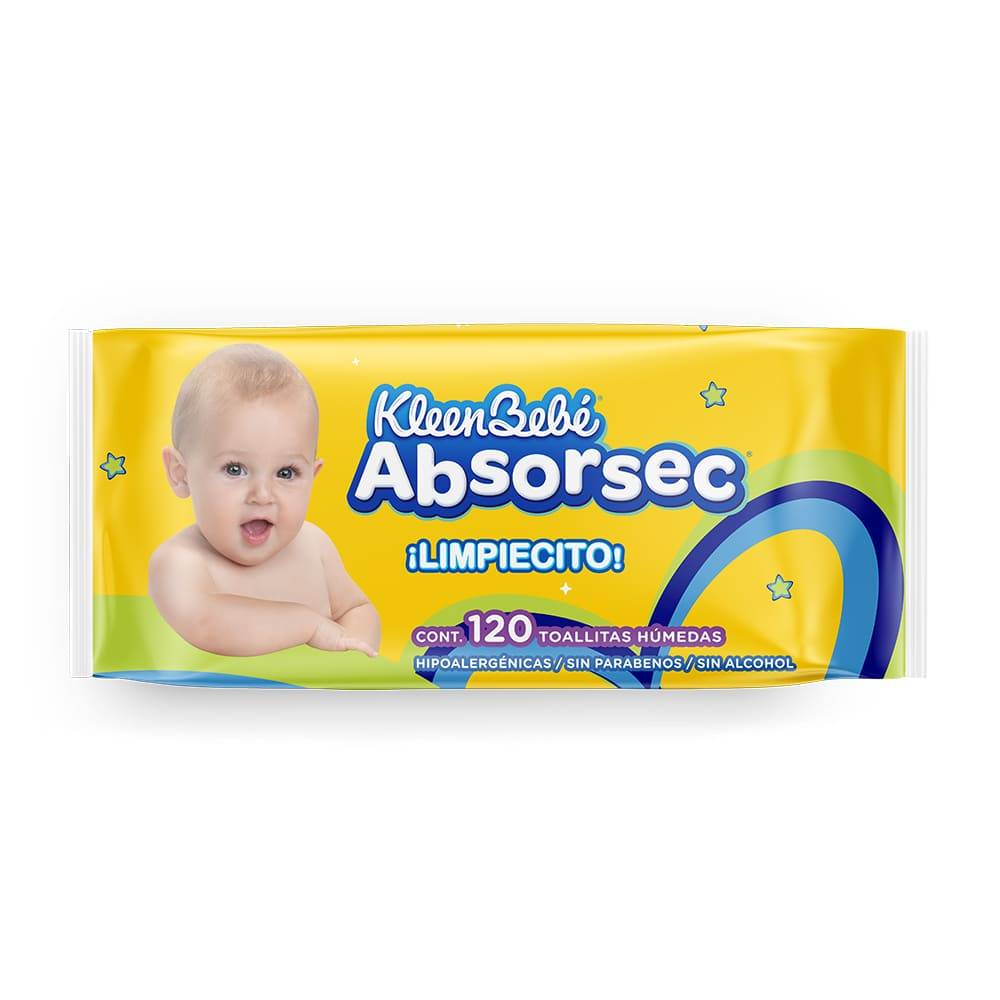 Kleenbebé toallitas húmedas absorsec (120 un)