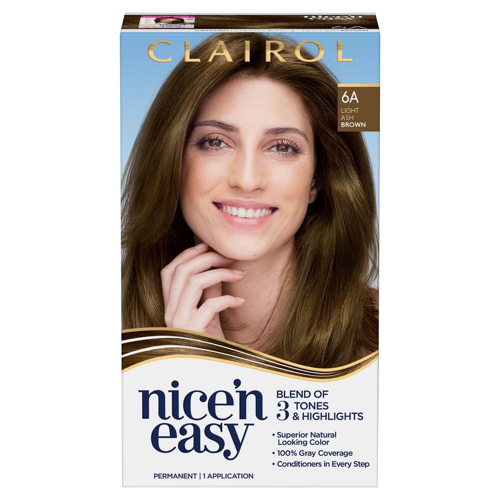 Clairol Nice'n Easy Permanent Hair Color, 6A Light Ash Brown