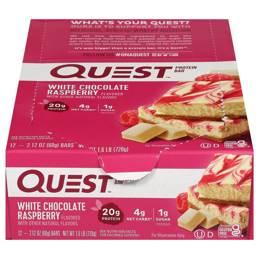 Quest Nutrition White Chocolate Raspberry Protein Bar (1.6 lbs)