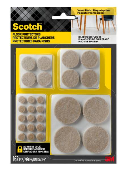 Scotch® Floor Protection Felt Pads, Beige, Pack Of 162