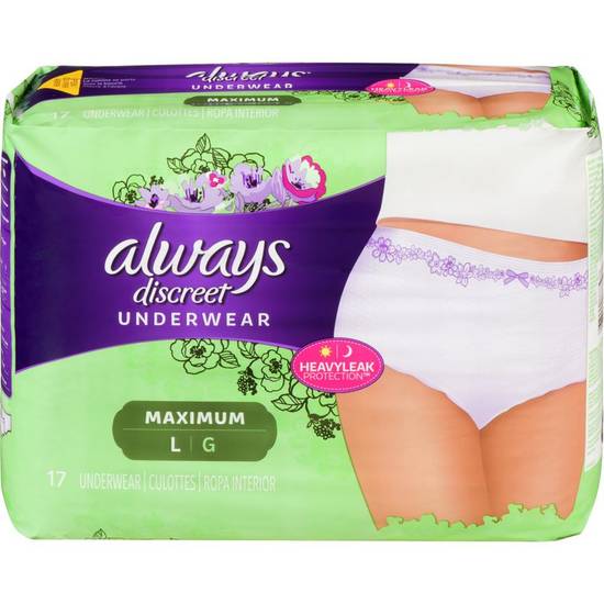 Always Maximum Underwear, Large (17 ea)