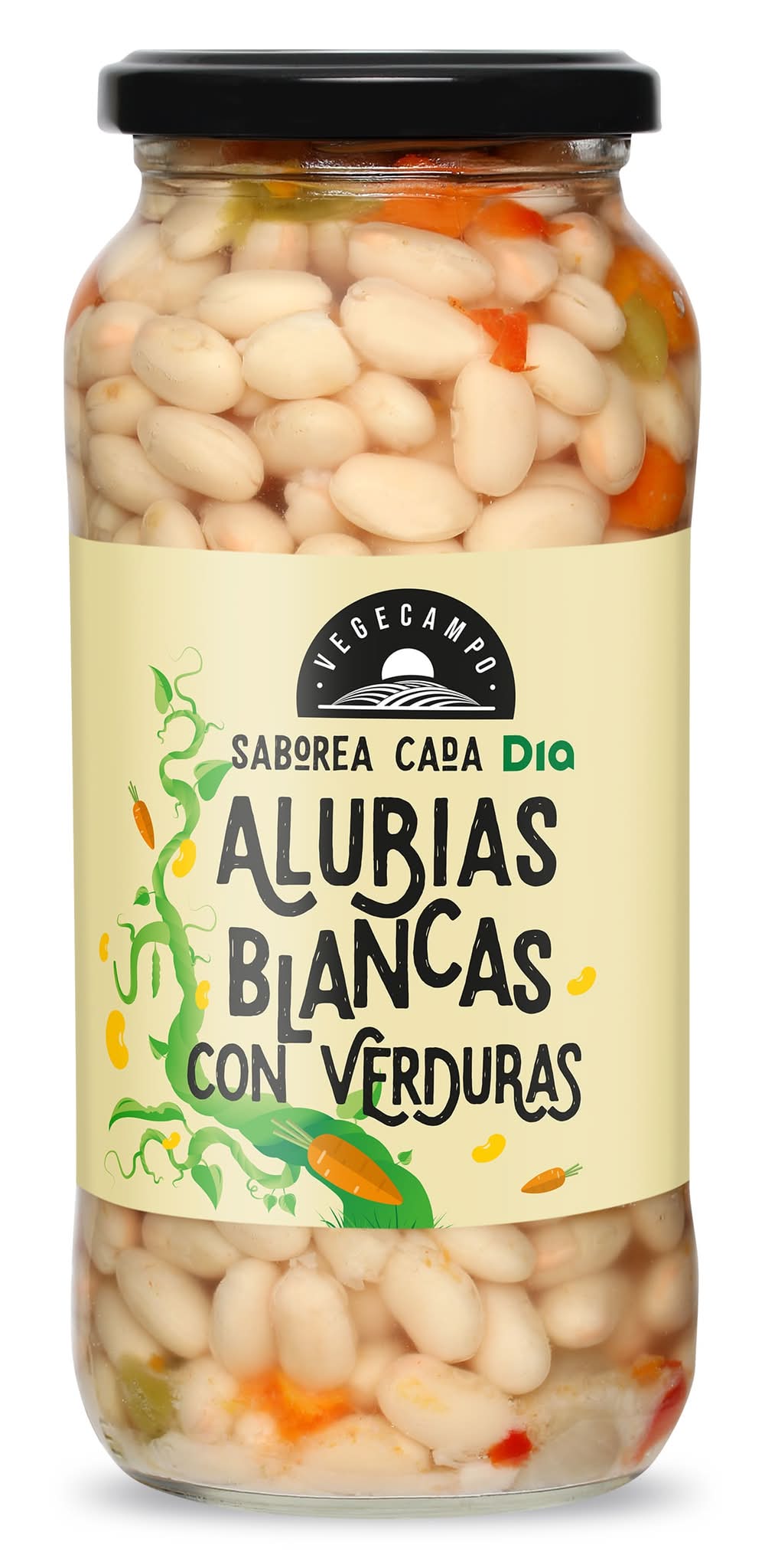 Alubias Blancas Con Verduras Vegecampo De Dia Frasco 400 G