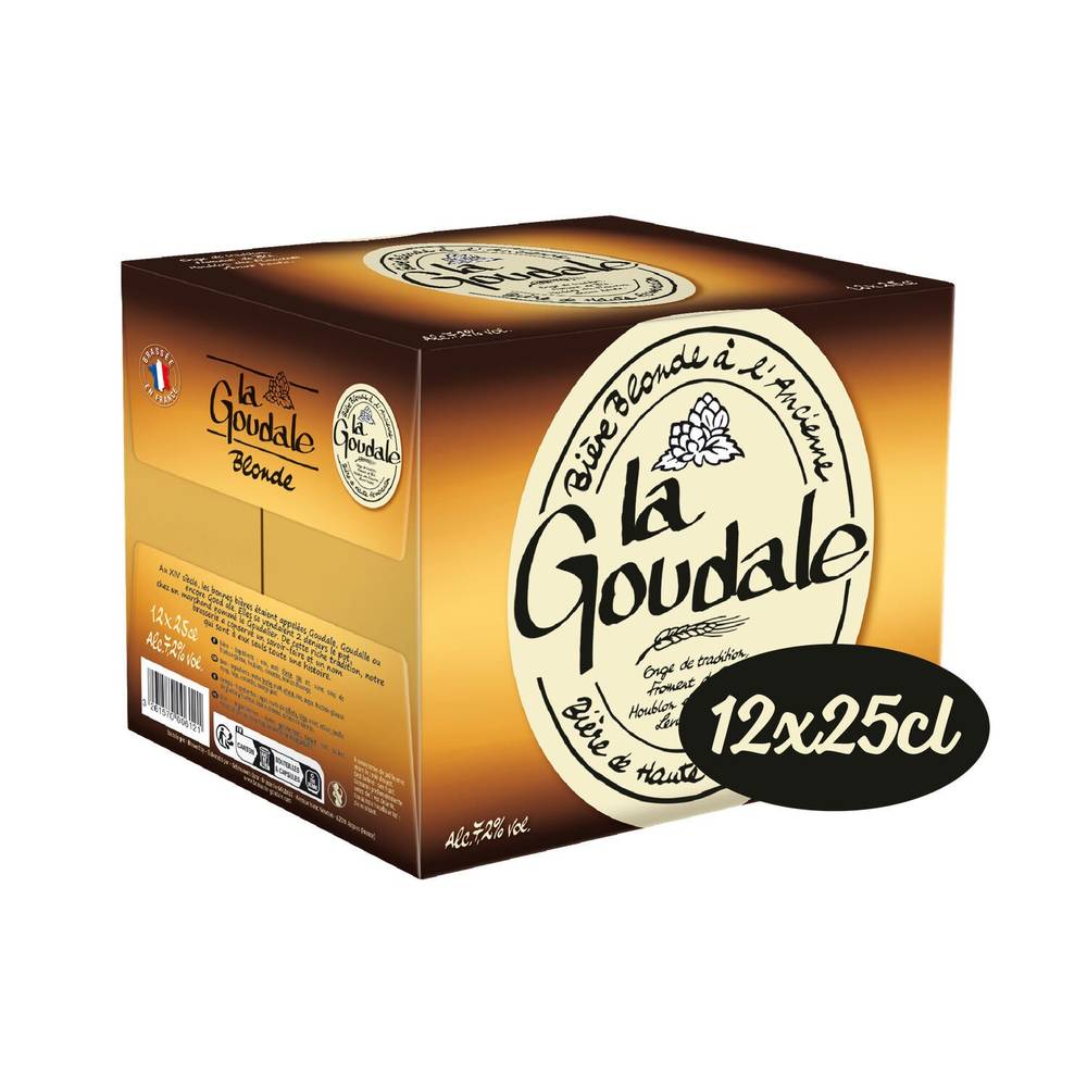 Bière blonde à l'ancienne LA GOUDALE - le pack de 12 bouteilles de 25cL