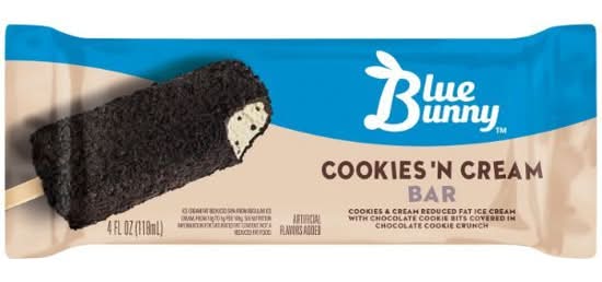 Blue Bunny Cookies 'N Cream Ice Cream Bar 4oz Unit