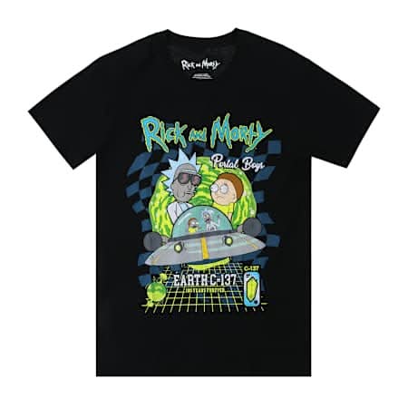 Ricky And Morty™ Portal Boys Graphic Tee Medium Black