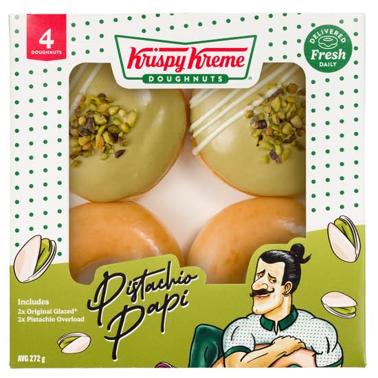 Krispy Kreme Pistachio Papi Doughnuts 4 Pack
